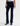 Person wearing dark blue jeans on a white background