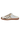 White and gold sneaker with a brand logo on a white background