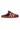 Back 70 red velvet slip-on sneaker with cream woven logo, white laces, and gum sole.