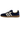 The side of a velvet blue sneaker with ‘70’ in white on the side on white background.