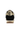 a gold and black sneaker from the back view
