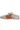 White shoe with orange accents on a white background