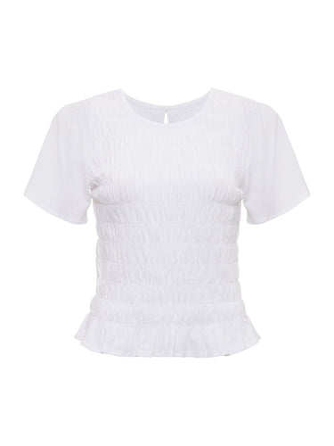 Better Together Smocked Top in White by Sanctuary - Time Out Clothing