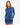 Woman wearing a blue hoodie dress on a white background