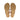 Tan flip-flop sandals with patterned soles on a white background