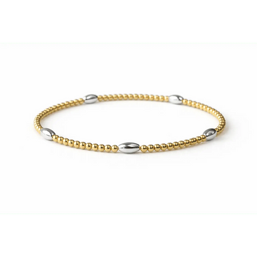 Classic Oval Mixed Metal Gold and Silver Bracelet By Erin Gray - Time Out Clothing