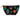 A black zippered pouch decorated with colorful Mexican-style heart motifs, featuring a beige zipper pull, shown against a plain white background.