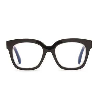 Black eyeglasses on a white background