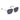 Sunglasses with gold frame and dark lenses on a white background