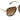 Sunglasses with gold frame and brown lenses on a white background