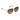 Sunglasses with gold frame and brown gradient lenses on a white background