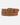 Brown belt with gold studs and a gold buckle on a white background