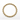 A gold beaded bracelet made of polished metallic round beads, arranged in a circular shape on a plain white background.