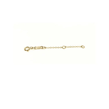 Gold chain extender on a white background