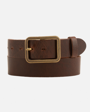 Hedy Vintage Gold Buckle Leather Belt by Amsterdam Heritage - Time Out Clothing