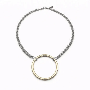Allure Big Gold Mixed Metal Statement Necklace by Erin Gray - Time Out Clothing