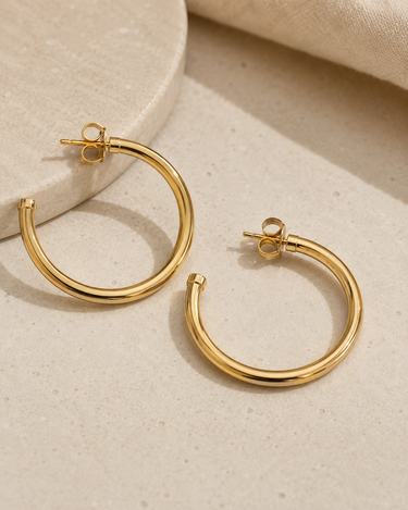 Paris 27mm 14K Gold filled Post Hoop Earring by Erin Gray