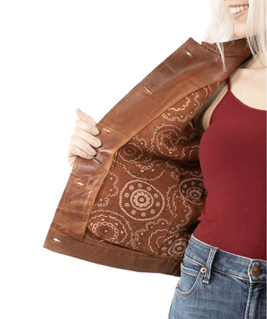 Soft Leather Jacket in Cognac by Scully