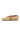 Beige flat shoe with brown strap on a white background