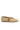 Beige flat shoe with a strap on a white background
