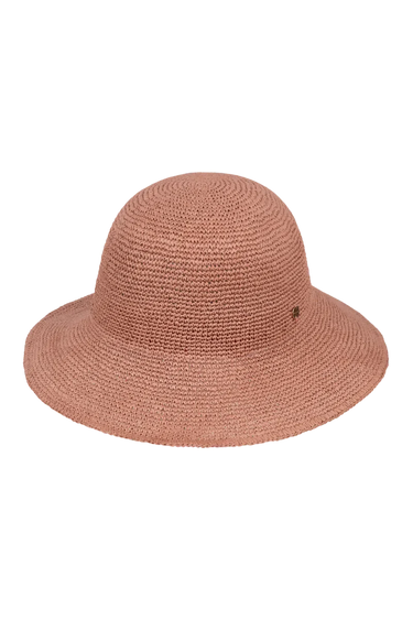 Pink straw hat on a white background