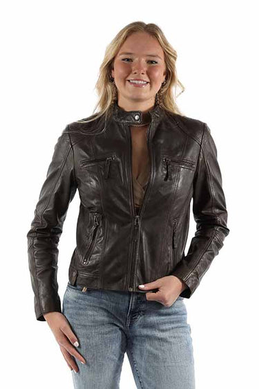Zip Front Leather Jacket - Time Out Clothing