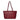 A dark red leather tote bag with two shoulder straps, shown against a plain white background.