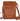 Cognac brown leather crossbody bag with rounded flap, adjustable shoulder strap, tonal stitching, and softly textured leather finish.