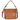 A tan leather shoulder bag with a diamond-stitched pattern on the front, featuring a top handle and an adjustable shoulder strap with silver-tone hardware, shown against a plain white background.