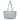 Light blue tote bag with a strap on a white background