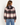 Parker Charcoal Combo plaid bomber jacket, back view showing pocket and hip-length silhouette