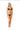 A woman wearing a black tie bikini and a black bikini bottom on a white background