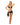 a woman wearing a black bikini and a black sarong cover up on a white background