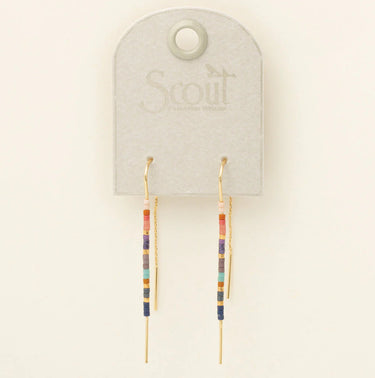 Gold filled threaded beaded earrings