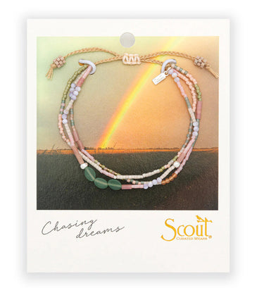 A semi precious stone necklace & bracelet On a branded cardstock