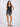 Floral print black shorts on a model