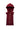 A sleeveless hooded zip-up vest in a deep burgundy red, featuring a front zipper, drawstring hood, and side snap details, shown against a plain white background.