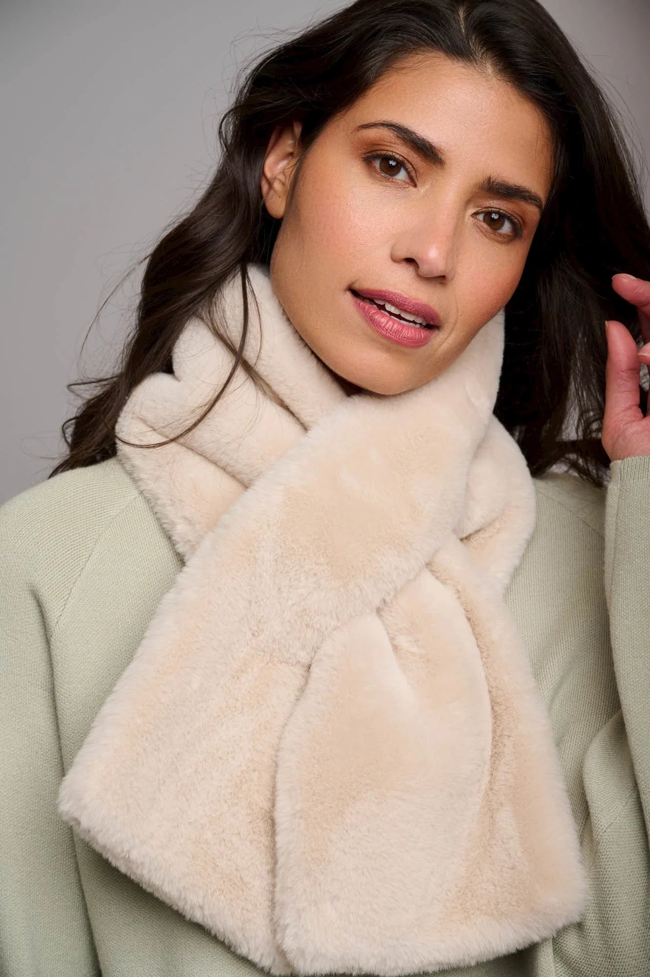 Stip Faux Fur Scarf Time Out Clothing