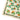 A close up on the fabric of the bandana with a floral pattern featuring orange flowers on a white background