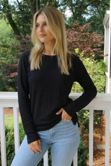 Long Sleeve Jeans Crew Tee by Erin Gray - Time Out Clothing