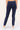 Navy blue jogger pants worn by a person on a white background