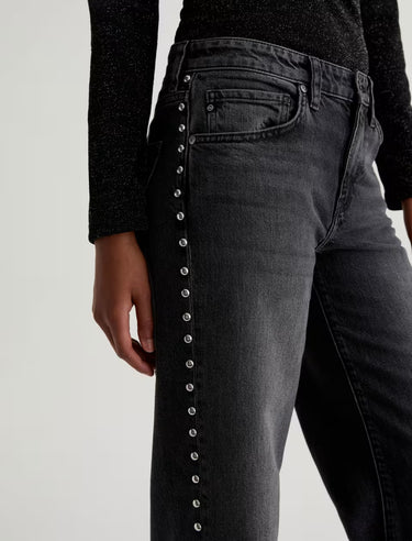 Adria Studded Jean – Immensity | Black Low-Rise Wide-Leg Denim - Time Out Clothing