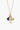 Gold chain necklace with a cluster of charms, including a long baroque pearl, a faceted dark purple iolite gemstone, and a gold floral charm with a small turquoise bead, presented on a white background.