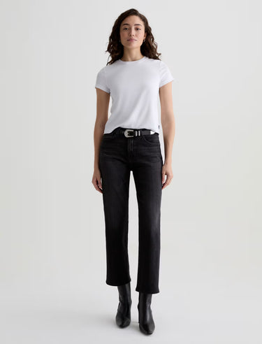 black denim jeans on white background