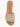 Beige sandal with a buckle detail on a white background