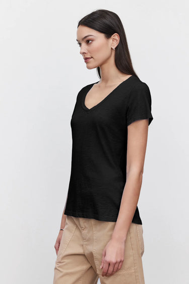 Lilith Short Sleeve Cotton Slub Tee - Time Out Clothing