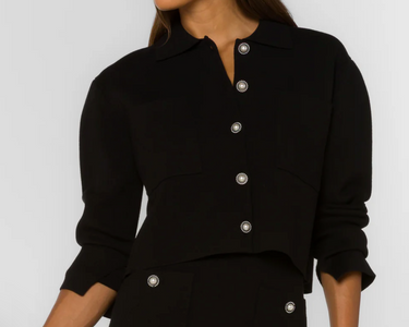 Edwina Black Cardigan Jacket - Time Out Clothing