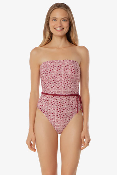 Belted Bandeau One-Piece Swimsuit by Helen Jon - Time Out Clothing