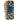 Leopard print phone case with a blue card slot on a white background