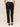 Back view of Bella Dahl black faux leather pull-on trousers showing the gathered elastic waistband, smooth back and relaxed straight-leg silhouette.